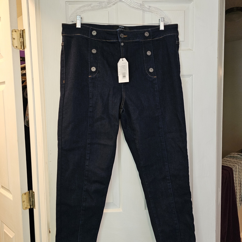 Universal Standard X Erdem Poppy Jeans, Size 18, NWT Dark Indigo - Picture 2 of 4